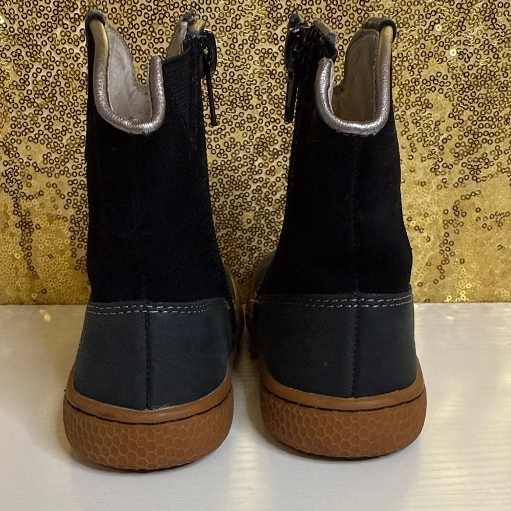 Livie & Luca Black Boots with Brown Sole